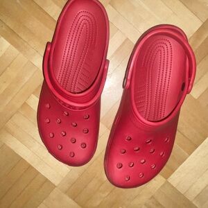 Men Red Crocs